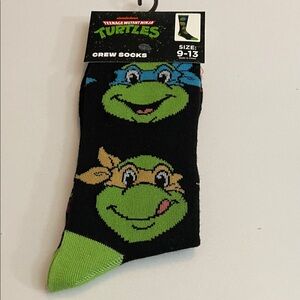 Teenage Mutant Ninja Turtles Black and Green Crew Socks NWT